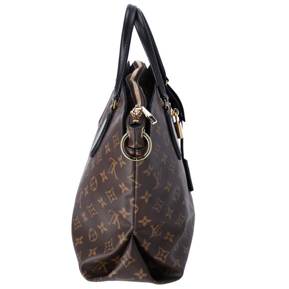 Louis Vuitton Flower Tote MM Monogram Shoulder Bag M44347 Black Brown - Picture 2 of 7